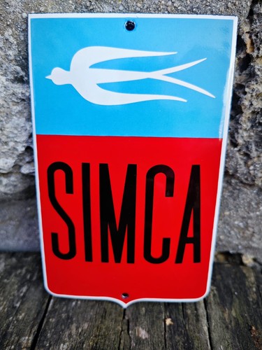 Plaque émaillée simca - plaque, enamel