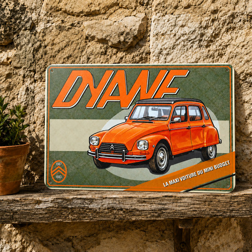 Plaque métal citroën dyane - plaque,
