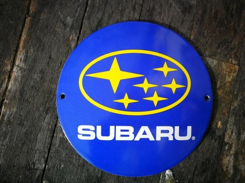 Plaque émaillée subaru - plaque,